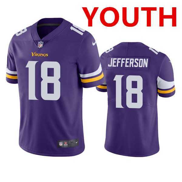 Youth Minnesota Vikings #18 Justin Jefferson 2020 Purple Vapor Untouchable Limited Stitched Jersey,We sell and wholesale Youth Minnesota Vikings #18 Justin Jefferson 2020 Purple Vapor Untouchable Limited Stitched Jersey on line form chian!